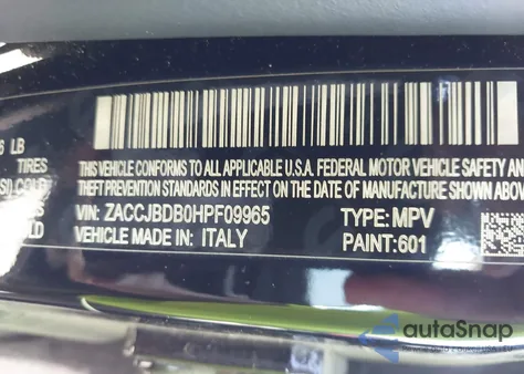 2017 Jeep Renegade Limited 4X4 из США, поврежденный, VIN ZACCJBDB0HPF09965